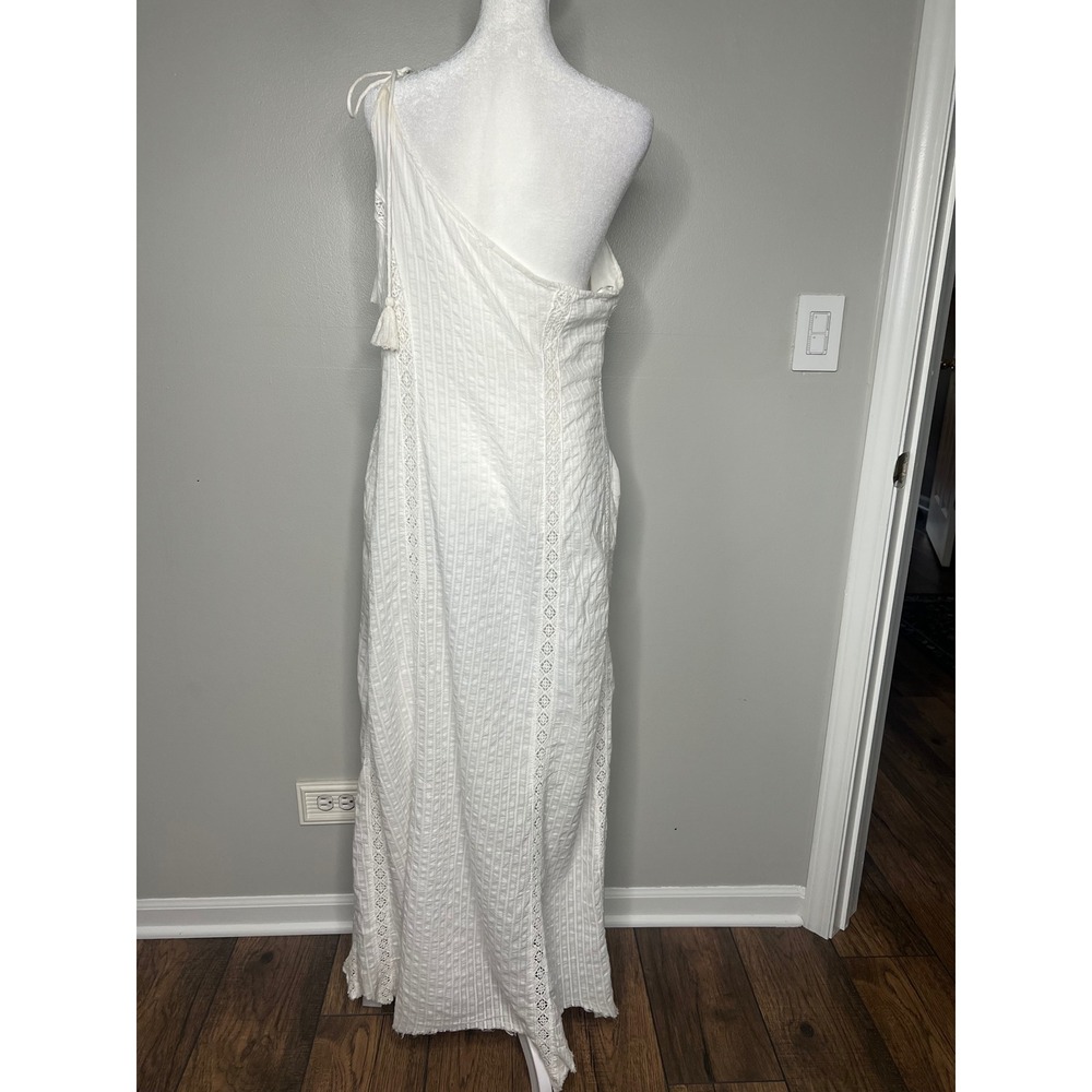 Free People Bella Maxi Dress Ivory Lace One Shoulder Boho Beach Dress Women's L - Picture 7 of 10